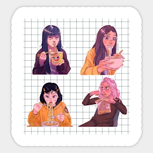 Go Anime Noodle Girls Sticker